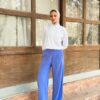 Blue linen pants