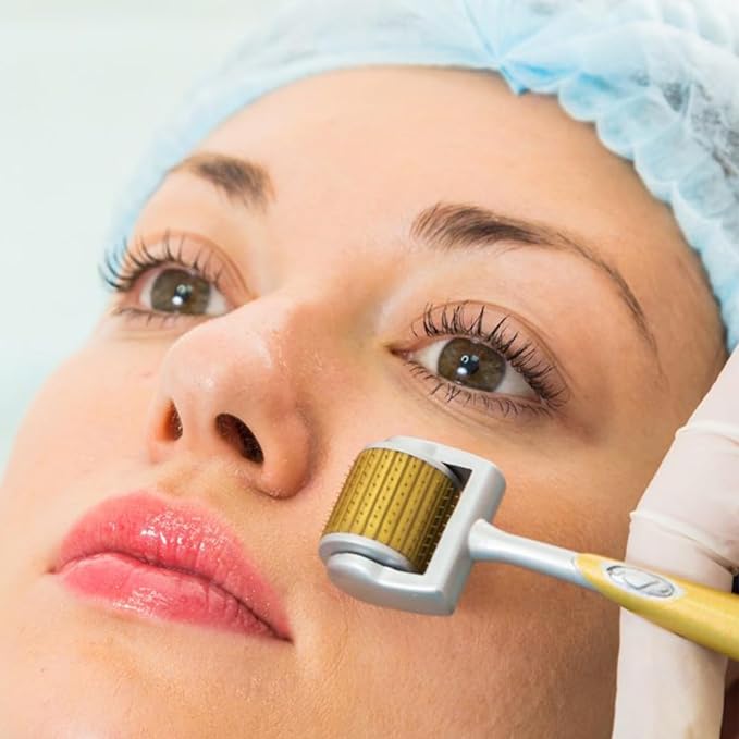 ديرما رولر بإبرة متقاطعة لتجديد البشرة 1.5 ملم ذهبي - Image 4