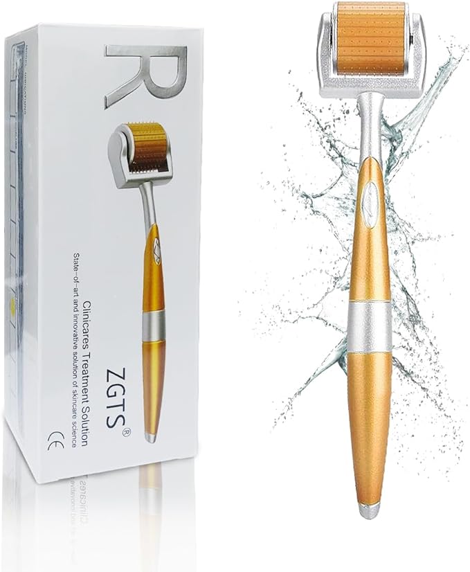 ديرما رولر بإبرة متقاطعة لتجديد البشرة 1.5 ملم ذهبي