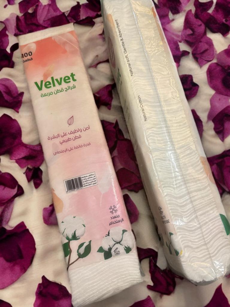 شرائح قطن ڤيلڤيت دائريه 100 + 20 قطّعه هديه