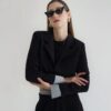 Contrast Cropped Black blazer