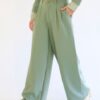 Matcha Trousers with Contrast waist